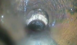 Dislodged drain identified by CCTV Survey